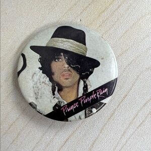 Vintage Prince Purple Rain Button Pin